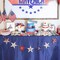 Wooden 4th Of July Banner Decor, Wood Patriotic Red White And Blue Star Garland